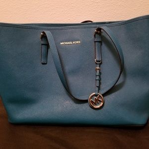 Michael Kors turquoise tote